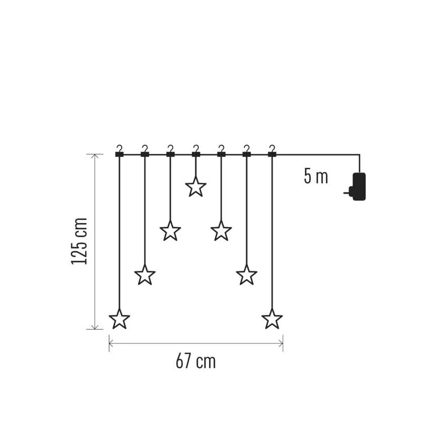 LED vianočný záves 70xLED/3,6W 567x125 cm teplá biela