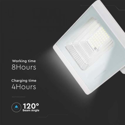 LED Vonakajší solárny reflektor LED/12W/3,2V IP65 6400K + diaľkové ovládanie