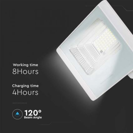 LED Vonakajší solárny reflektor LED/20W/3,2V IP65 4000K + diaľkové ovládanie