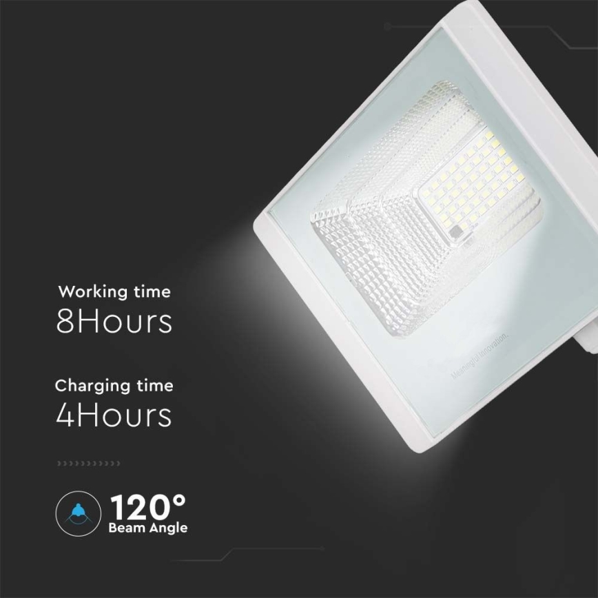 LED Vonakajší solárny reflektor LED/20W/3,2V IP65 6400K + diaľkové ovládanie