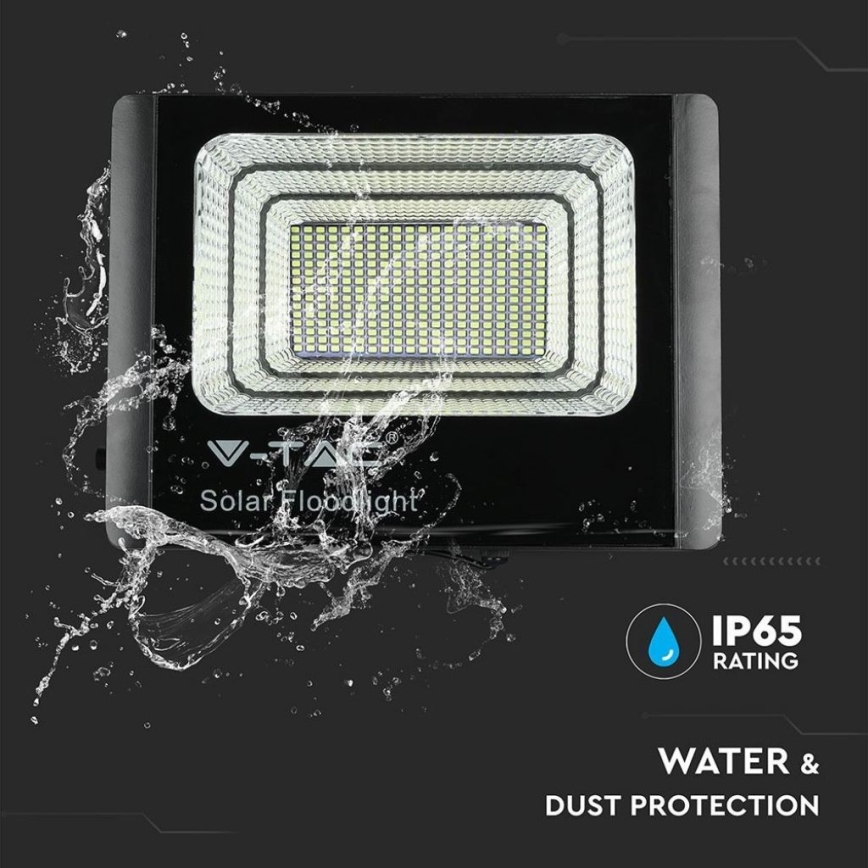 LED Vonakajší solárny reflektor LED/40W/10V IP65 6000K + diaľkové ovládanie