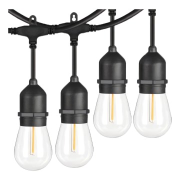 LED Vonkajší dekoračný reťazec 10xE27/1W/230V 10 m IP65 čierna