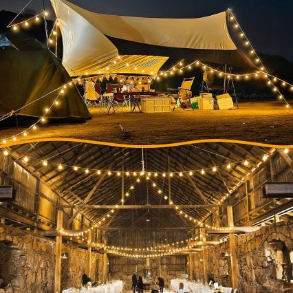 LED Vonkajší dekoratívny reťazec 25xE12/1W/230V 17,5 m IP65 čierna