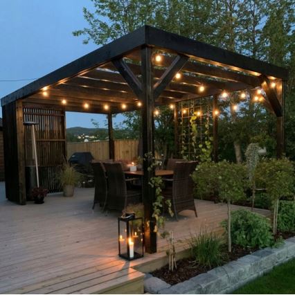 LED vonkajší dekoratívny svetelný reťazec 20xE27/1W/230V 20,94 m IP44 čierna