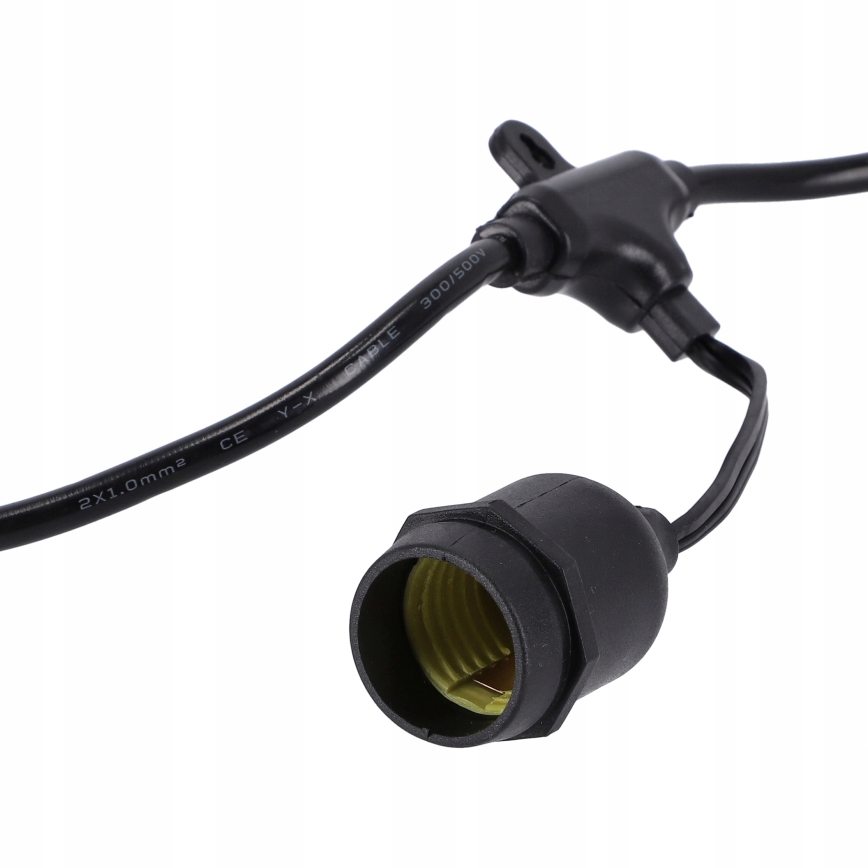 LED vonkajší dekoratívny svetelný reťazec 20xE27/1W/230V 20,94 m IP44 čierna