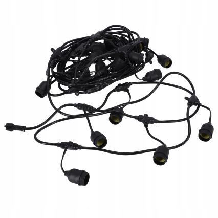 LED vonkajší dekoratívny svetelný reťazec 20xE27/1W/230V 20,94 m IP44 čierna