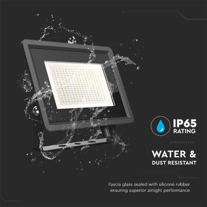 LED Vonkajší reflektor LED/200W/230V 4000K IP65 čierna