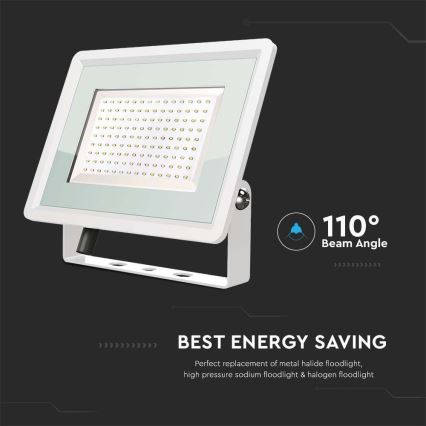 LED Vonkajší reflektor LED/200W/230V 6500K IP65 biela