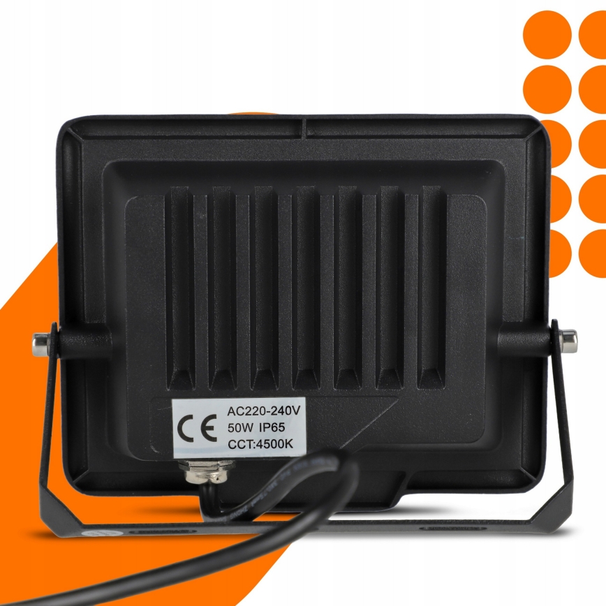 LED Vonkajší reflektor LED/50W/230V 4500K IP65 čierna