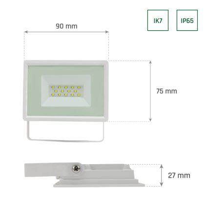 LED Vonkajší reflektor NOCTIS LUX 3 LED/10W/230V 6000K IP65 biela