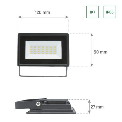 LED Vonkajší reflektor NOCTIS LUX 3 LED/20W/230V 4000K IP65 čierna