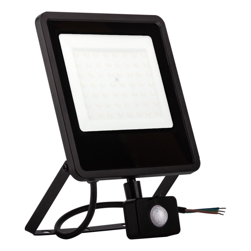 LED Vonkajší reflektor so senzorom LED/100W/230V 4000K IP65 čierna