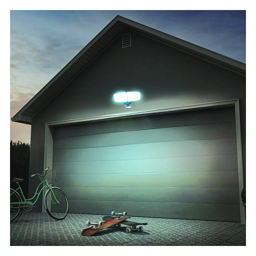 LED Vonkajší reflektor so senzorom LED/24W/230V 3000/4000/6000K IP54 antracit