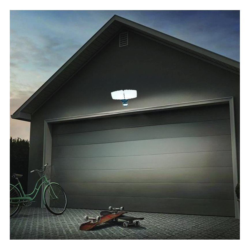 LED Vonkajší reflektor so senzorom LED/24W/230V 3000/4000/6000K IP54 antracit