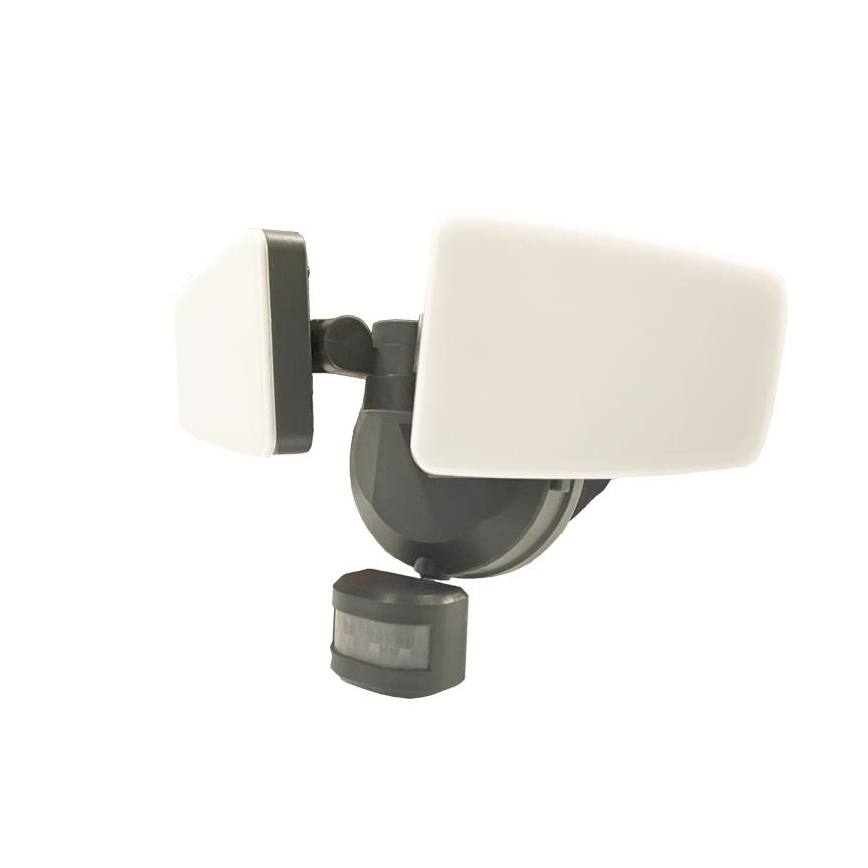 LED Vonkajší reflektor so senzorom LED/24W/230V 3000/4000/6000K IP54 antracit