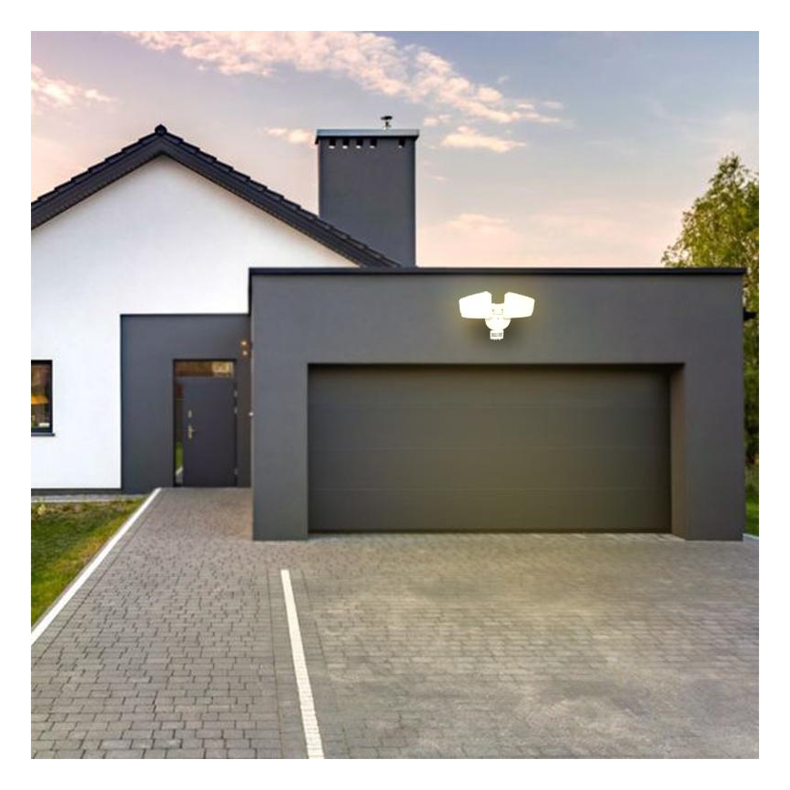 LED Vonkajší reflektor so senzorom LED/24W/230V 3000/4000/6000K IP54 biela