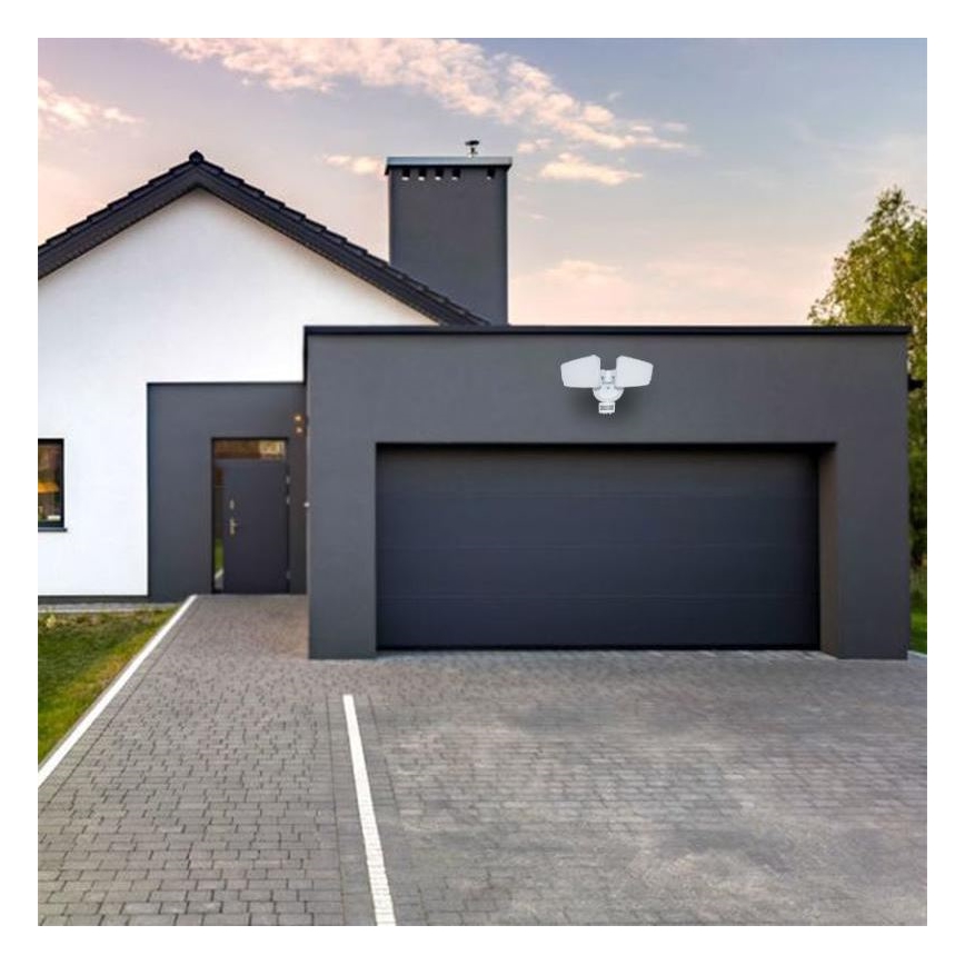 LED Vonkajší reflektor so senzorom LED/24W/230V 3000/4000/6000K IP54 biela