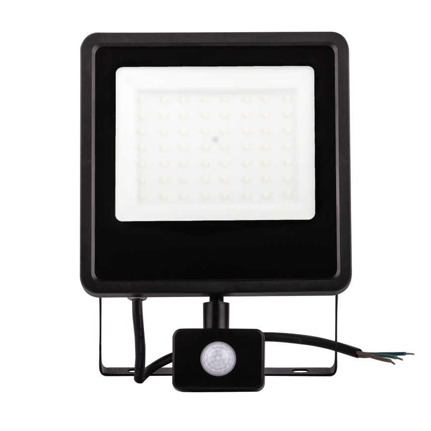 LED Vonkajší reflektor so senzorom LED/50W/230V 4000K IP65 čierna