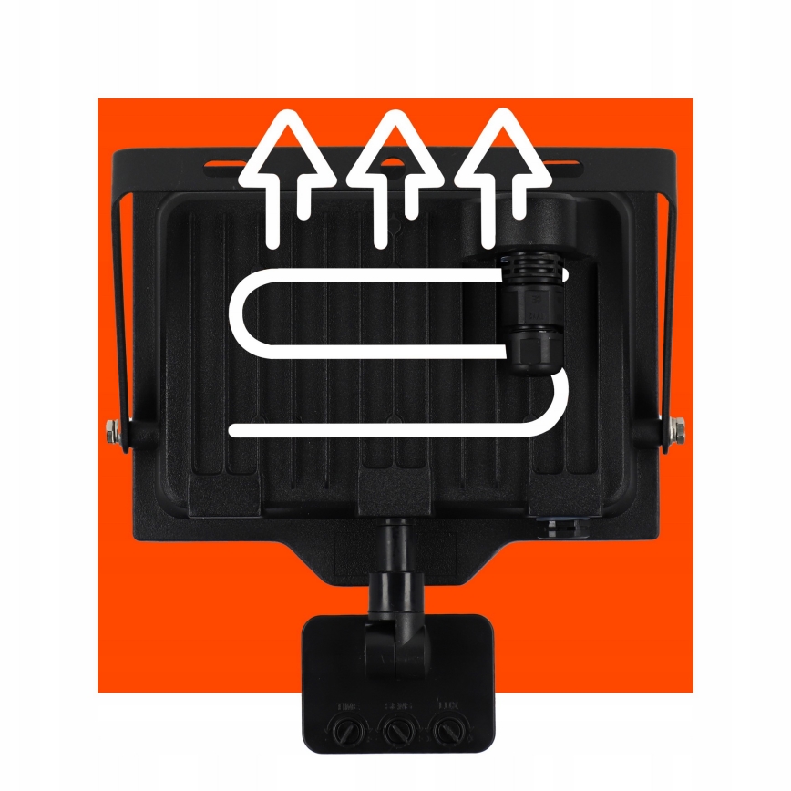 LED vonkajší reflektor s pohybovým a súmrakovým senzorom LED/50W/230V 4500K IP65 čierna