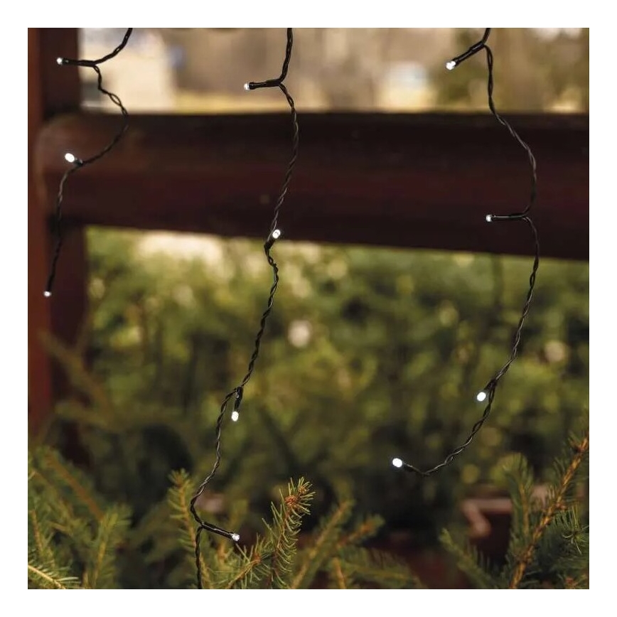 LED vonkajší reťaz 100xLED/2,5x0,9m IP44 studená biela