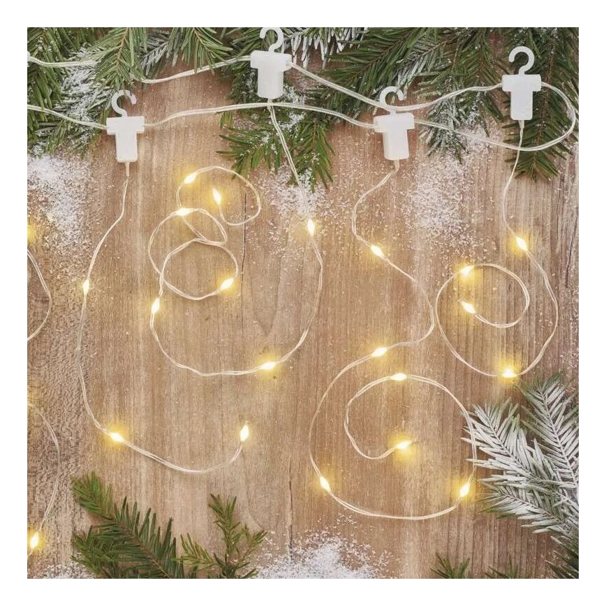 LED vonkajší reťaz 100xLED/8 funkcií 7,9x0,7m IP44 teplá biela