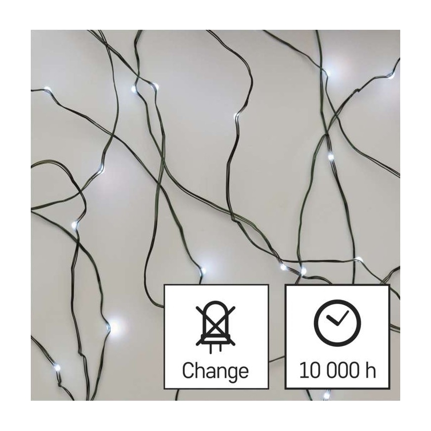 LED  vonkajší reťaz 150xLED/20m IP44 studená biela