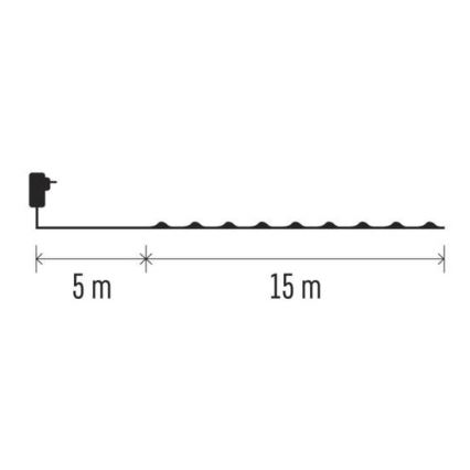 LED  vonkajší reťaz 150xLED/20m IP44 studená biela