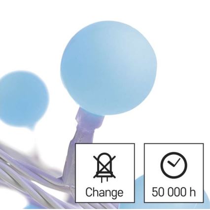 LED vonkajší reťaz 40xLED/9m IP44 modrá