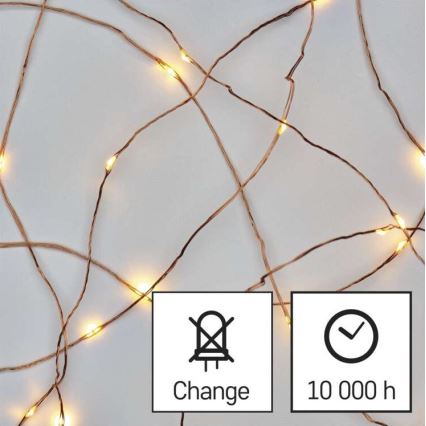 LED  vonkajší reťaz 40xLED/9m IP44 teplá biela
