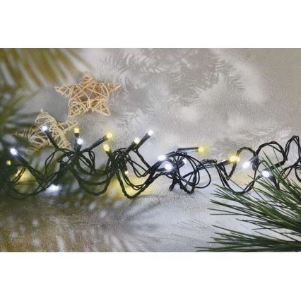 LED vonkajší reťaz 80xLED/2 funkcie 13m IP44 teplá/studená biela