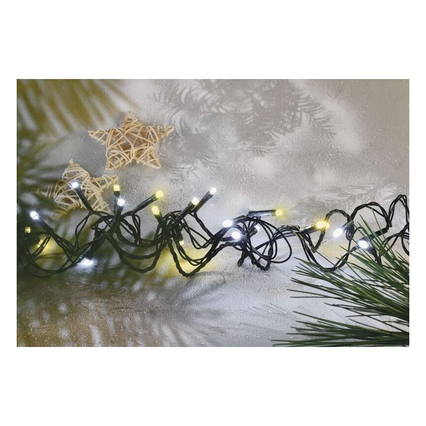 LED  vonkajší reťazec 120xLED/2 funkcie 17m IP44 teplá/studená biela