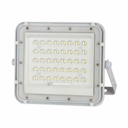 LED Vonkajší stmievateľný solárny reflektor LED/10W/3,2V IP65 6400K biela + diaľkové ovládanie