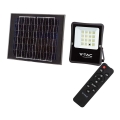 LED Vonkajší solárny reflektor LED/12W/3,2V 6400K IP65 10000 mAh + diaľkové ovládanie