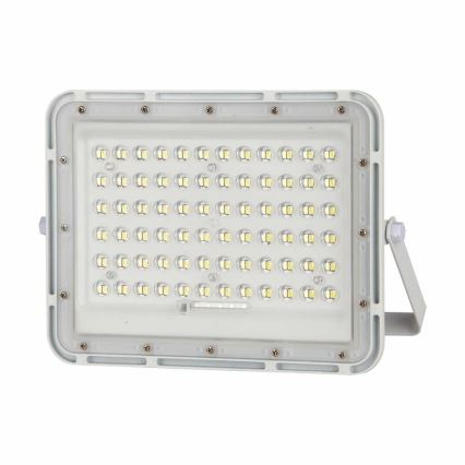 LED Vonkajší stmievateľný solárny reflektor LED/15W/3,2V IP65 4000K biela + diaľkové ovládanie