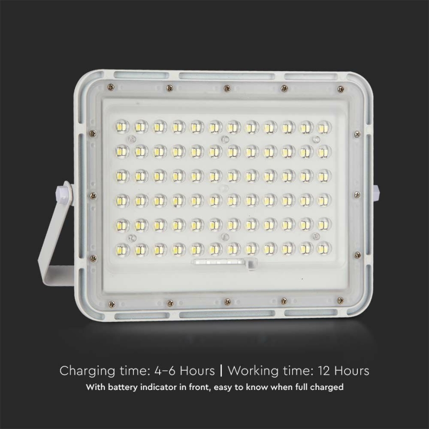 LED Vonkajší stmievateľný solárny reflektor LED/15W/3,2V IP65 4000K biela + diaľkové ovládanie