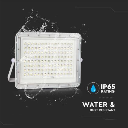 LED Vonkajší solárny reflektor LED/20W/3,2V 4000K biela IP65 + diaľkové ovládanie