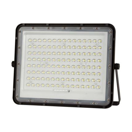 LED Vonkajší solárny reflektor LED/200W/3,2V 4000K čierna IP65 + diaľkové ovládanie