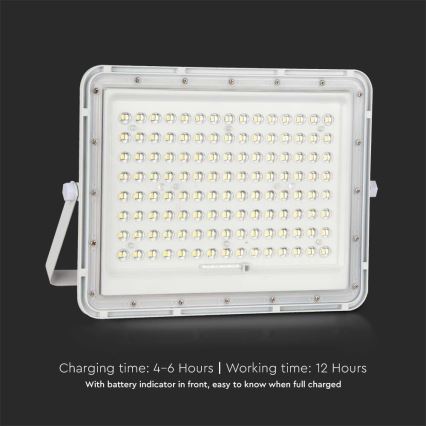 LED Vonkajší solárny reflektor LED/20W/3,2V 6400K biela IP65 + diaľkové ovládanie