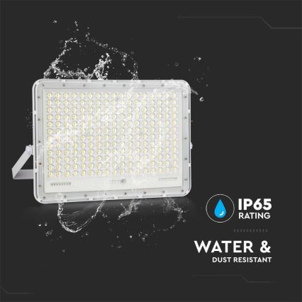 LED Vonkajší solárny reflektor LED/30W/3,2V 4000K biela IP65 + diaľkové ovládanie