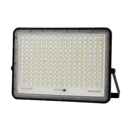 LED Vonkajší solárny reflektor LED/30W/3,2V 4000K čierna IP65 + diaľkové ovládanie