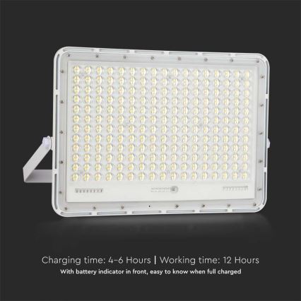 LED Vonkajší solárny reflektor LED/30W/3,2V 6400K biela IP65 + diaľkové ovládanie