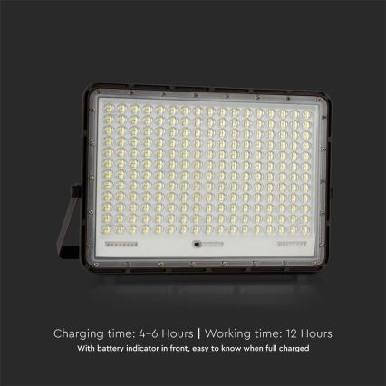 LED Vonkajší solárny reflektor LED/30W/3,2V 6400K čierna IP65 + diaľkové ovládanie