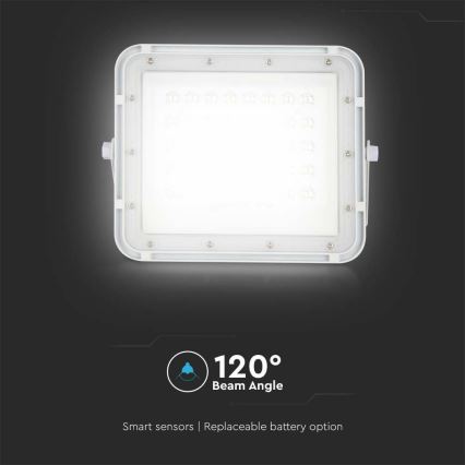 LED Vonkajší stmievateľný solárny reflektor LED/6W/3,2V IP65 4000K biela + diaľkové ovládanie