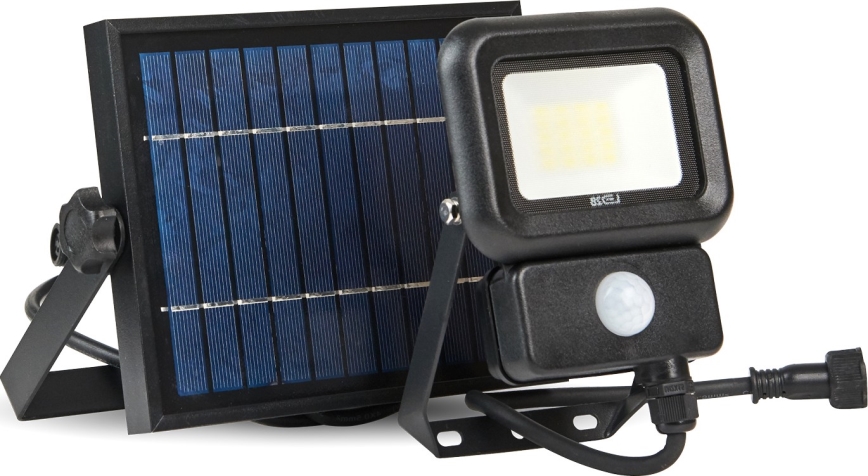 LED Vonkajší solárny reflektor so senzorom LED/10W/3,7V 6500K IP65 2200 mAh