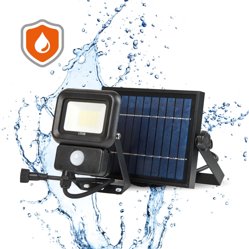 LED Vonkajší solárny reflektor so senzorom LED/10W/3,7V 6500K IP65 2200 mAh