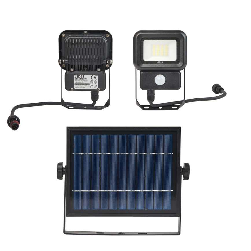 LED Vonkajší solárny reflektor so senzorom LED/10W/3,7V 6500K IP65 2200 mAh