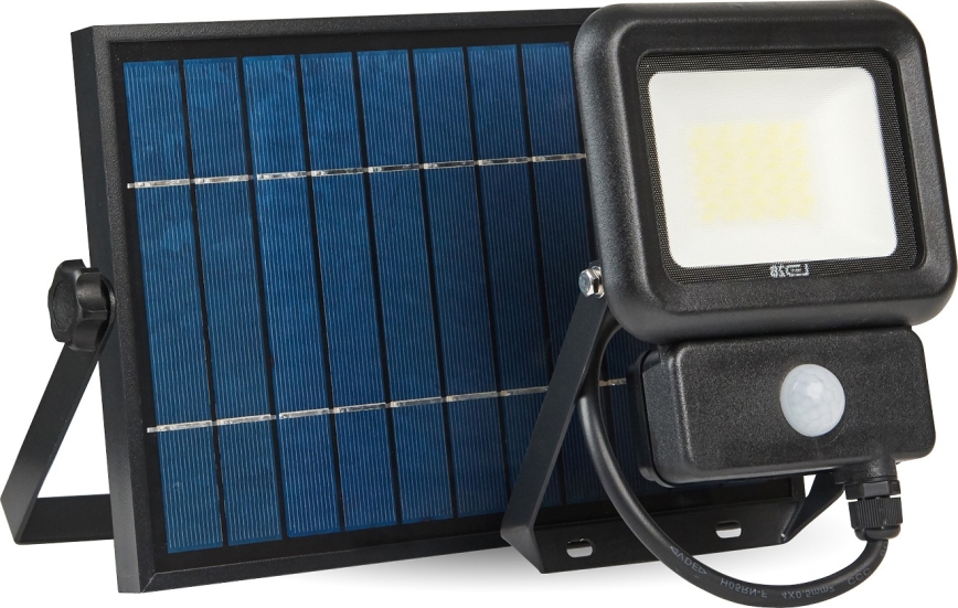 LED Vonkajší solárny reflektor so senzorom LED/20W/3,7V 6500K IP65 4400 mAh