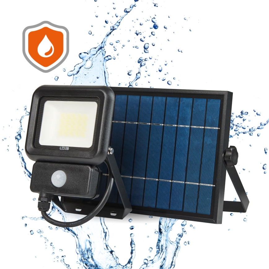 LED Vonkajší solárny reflektor so senzorom LED/20W/3,7V 6500K IP65 4400 mAh