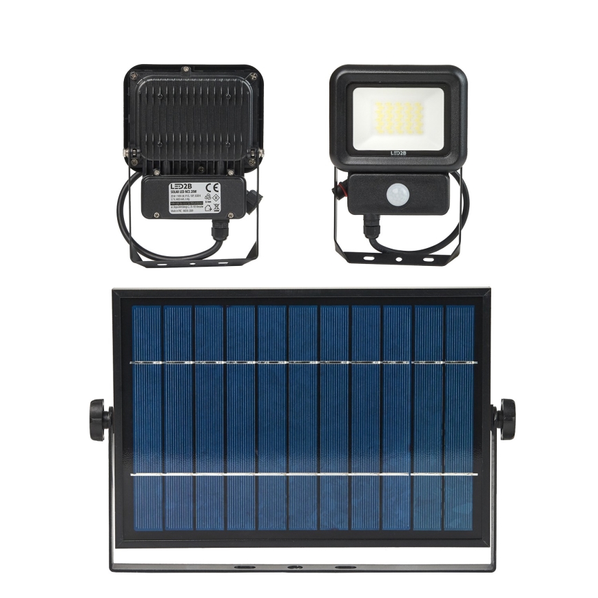 LED Vonkajší solárny reflektor so senzorom LED/20W/3,7V 6500K IP65 4400 mAh
