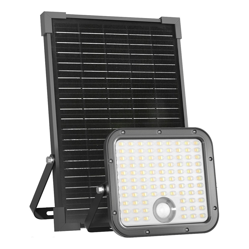 LED Vonkajší solárny reflektor so senzorom LED/30W/6,4V IP65 3000/4000K 6000 mAh + diaľkové ovládanie